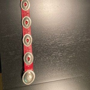 Red leather concho belt
